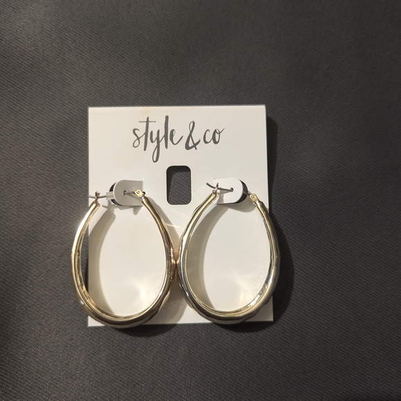 Style & Co. Gold Hoop Earrings - Picture 2 of 3